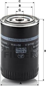 Mann-Filter W 940/50 - Масляный фильтр autospares.lv