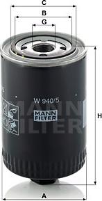 Mann-Filter W 940/5 - Масляный фильтр autospares.lv