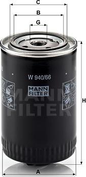 Mann-Filter W 940/66 - Масляный фильтр autospares.lv