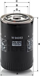 Mann-Filter W 940/63 - Масляный фильтр autospares.lv