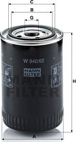 Mann-Filter W 940/62 - Масляный фильтр autospares.lv