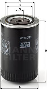 Mann-Filter W 940/19 - Масляный фильтр autospares.lv