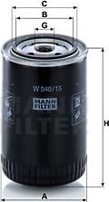 Mann-Filter W 940/15 n - Масляный фильтр autospares.lv
