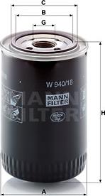 Mann-Filter W 940/18 - Масляный фильтр autospares.lv