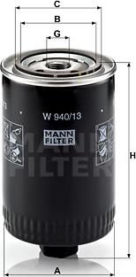 Mann-Filter W 940/13 - Масляный фильтр autospares.lv