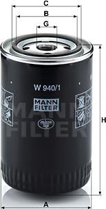 Mann-Filter W 940/1 - Масляный фильтр autospares.lv