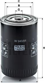 Mann-Filter W 940/81 - Масляный фильтр autospares.lv