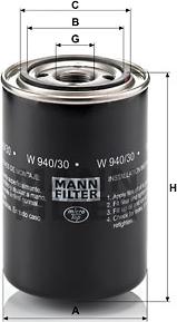 Mann-Filter W 940/30 - Масляный фильтр autospares.lv