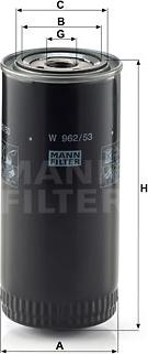 Mann-Filter W 962/53 - Масляный фильтр autospares.lv