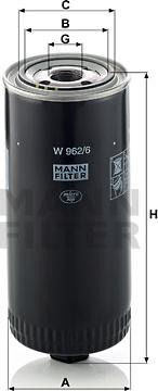 Mann-Filter W 962/6 - Масляный фильтр autospares.lv