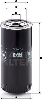Mann-Filter W 962/14 - Масляный фильтр autospares.lv