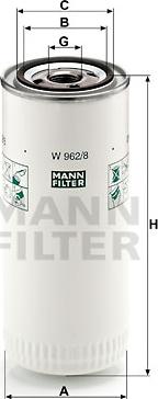 Mann-Filter W 962/8 - Масляный фильтр autospares.lv