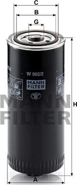 Mann-Filter W 962/2 - Масляный фильтр autospares.lv