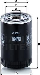 Mann-Filter W 9069 - Масляный фильтр autospares.lv