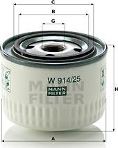 Mann-Filter W 914/25 - Гидрофильтр, автоматическая коробка передач autospares.lv