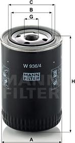 Mann-Filter W 936/4 - Масляный фильтр autospares.lv