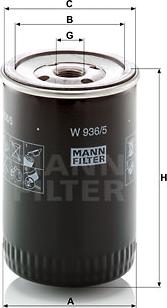 Mann-Filter W 936/5 - Масляный фильтр autospares.lv