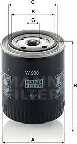 Mann-Filter W 930 - Масляный фильтр autospares.lv