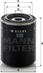Mann-Filter W 932/81 - Масляный фильтр autospares.lv