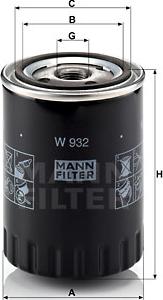 Mann-Filter W 932 - Масляный фильтр autospares.lv