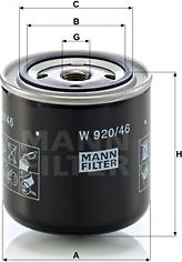 Mann-Filter W 920/46 - Масляный фильтр autospares.lv