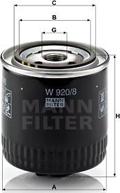 Mann-Filter W 920/8 - Масляный фильтр autospares.lv