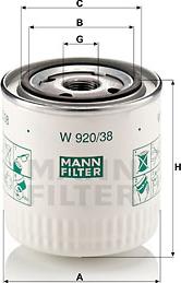 Mann-Filter W 920/38 - Масляный фильтр autospares.lv