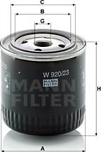 Mann-Filter W 920/23 - Масляный фильтр autospares.lv