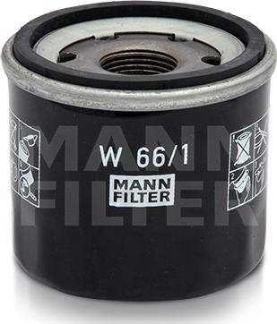 Mann-Filter W 66/1 - Масляный фильтр autospares.lv