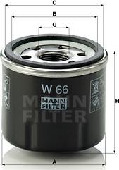 Mann-Filter W 66 - Масляный фильтр autospares.lv
