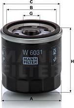 Mann-Filter W 6031 - Масляный фильтр autospares.lv