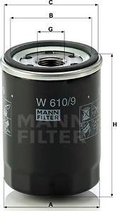 Mann-Filter W 610/9 - Масляный фильтр autospares.lv