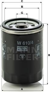 Mann-Filter W 610/4 - Масляный фильтр autospares.lv