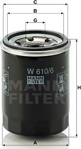 Mann-Filter W 610/6 - Масляный фильтр autospares.lv