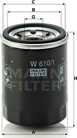 Mann-Filter W 610/1 - Масляный фильтр autospares.lv