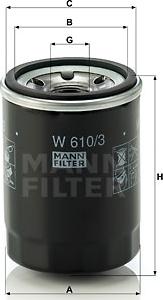 Mann-Filter W 610/3 - Масляный фильтр autospares.lv
