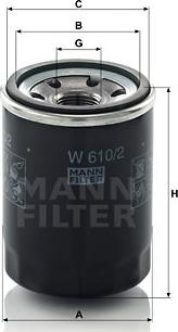 Mann-Filter W 610/2 - Масляный фильтр autospares.lv