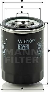 Mann-Filter W 610/7 - Масляный фильтр autospares.lv