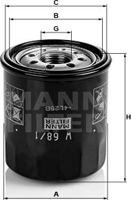 Mann-Filter W 68/1 - Масляный фильтр autospares.lv