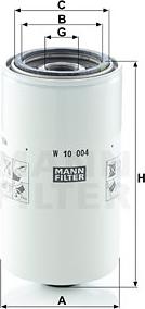 Mann-Filter W 10 004 - Масляный фильтр autospares.lv