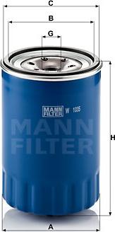 Mann-Filter W 1035 - Масляный фильтр autospares.lv