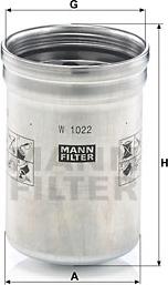 Mann-Filter W 1022 - Масляный фильтр autospares.lv