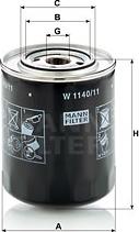 Mann-Filter W 1140/11 - Масляный фильтр autospares.lv