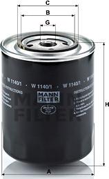 Mann-Filter W 1140/1 - Масляный фильтр autospares.lv