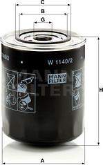 Mann-Filter W 1140/2 - Масляный фильтр autospares.lv