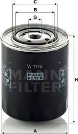 Mann-Filter W 1140 - Масляный фильтр autospares.lv