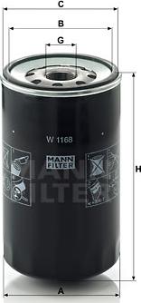 Mann-Filter W 1168 - Масляный фильтр autospares.lv