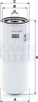 Mann-Filter W 11 102/50 - Масляный фильтр autospares.lv