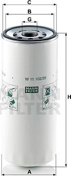 Mann-Filter W 11 102/35 - Масляный фильтр autospares.lv