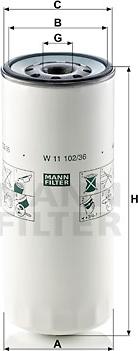 Mann-Filter W 11 102/36 - Масляный фильтр autospares.lv